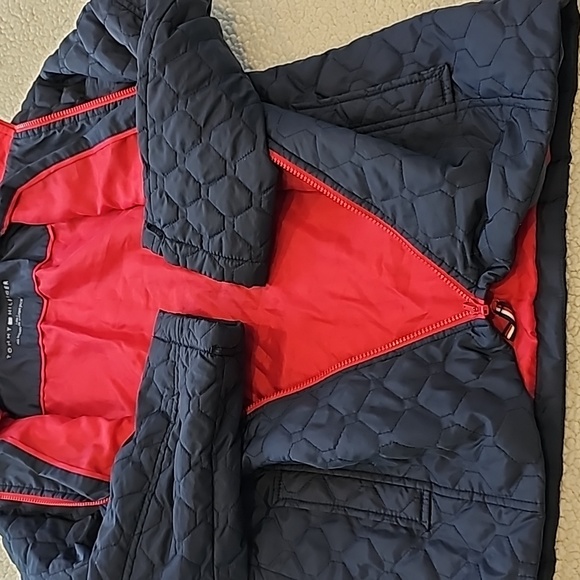 Tommy Hilfige All Weather System Jacket Womens Size M Quilted Blue/Red - Picture 11 of 11